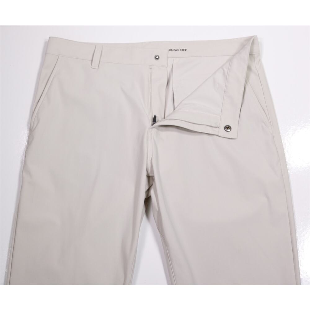 Rhone Commuter Slim Mens Stone Light Khaki Flat Front Performance Pants 33x33 - Picture 5 of 8